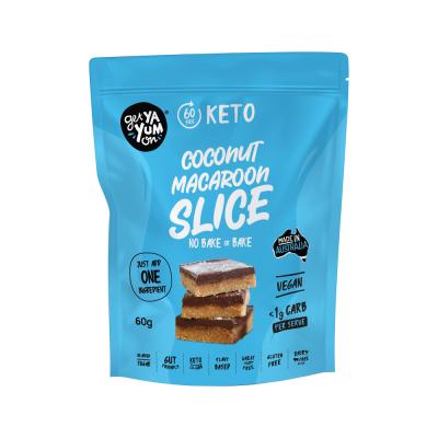 Get Ya Yum On (60 sec Keto) Coconut Macaroon Slice (No Bake or Bake) 60g